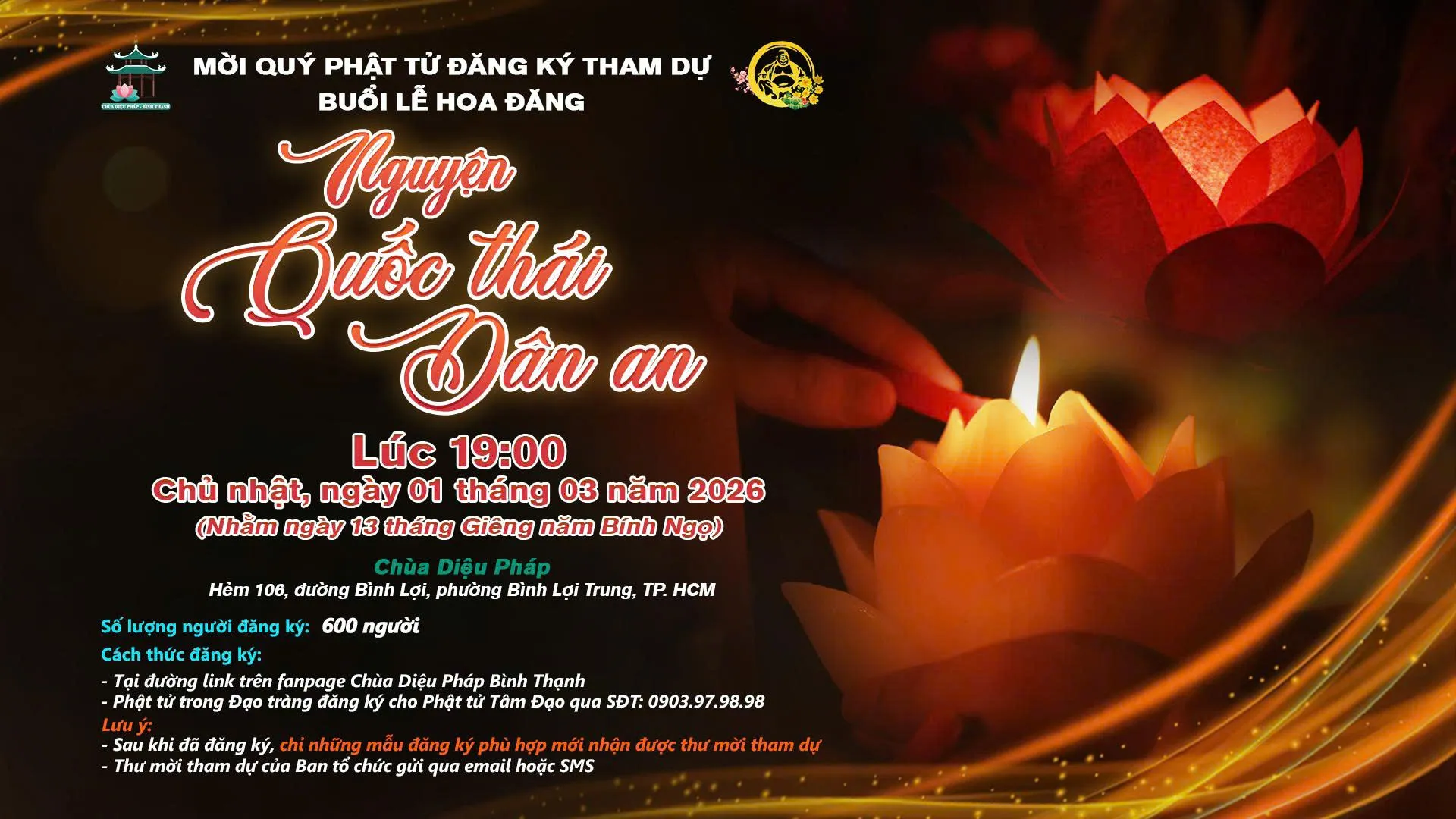 ĐĂNG KÝ LỄ HOA ĐĂNG "NGUYỆN QUỐC THÁI DÂN AN" NĂM 2026